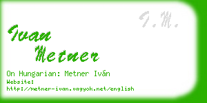 ivan metner business card